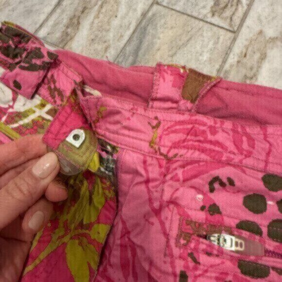 Obermeyer girls size 14 pink/green/wht insulated waterproof snow pants MSRP $140 - Picture 11 of 11